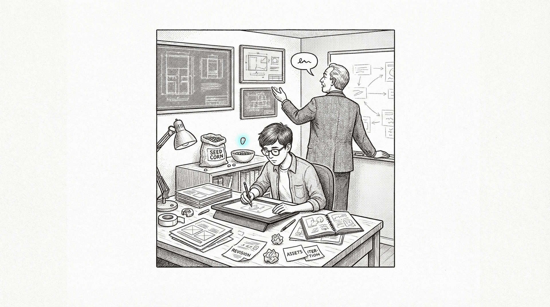 Cover illustration for: Who Trains the Next Art Director?