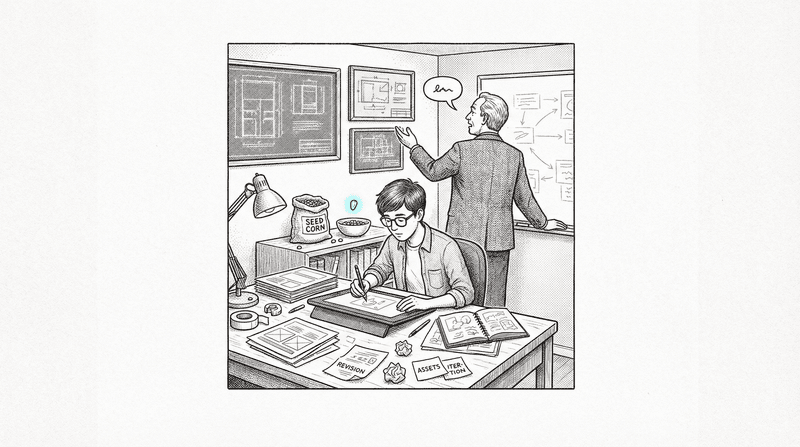 Cover illustration for: Who Trains the Next Art Director?