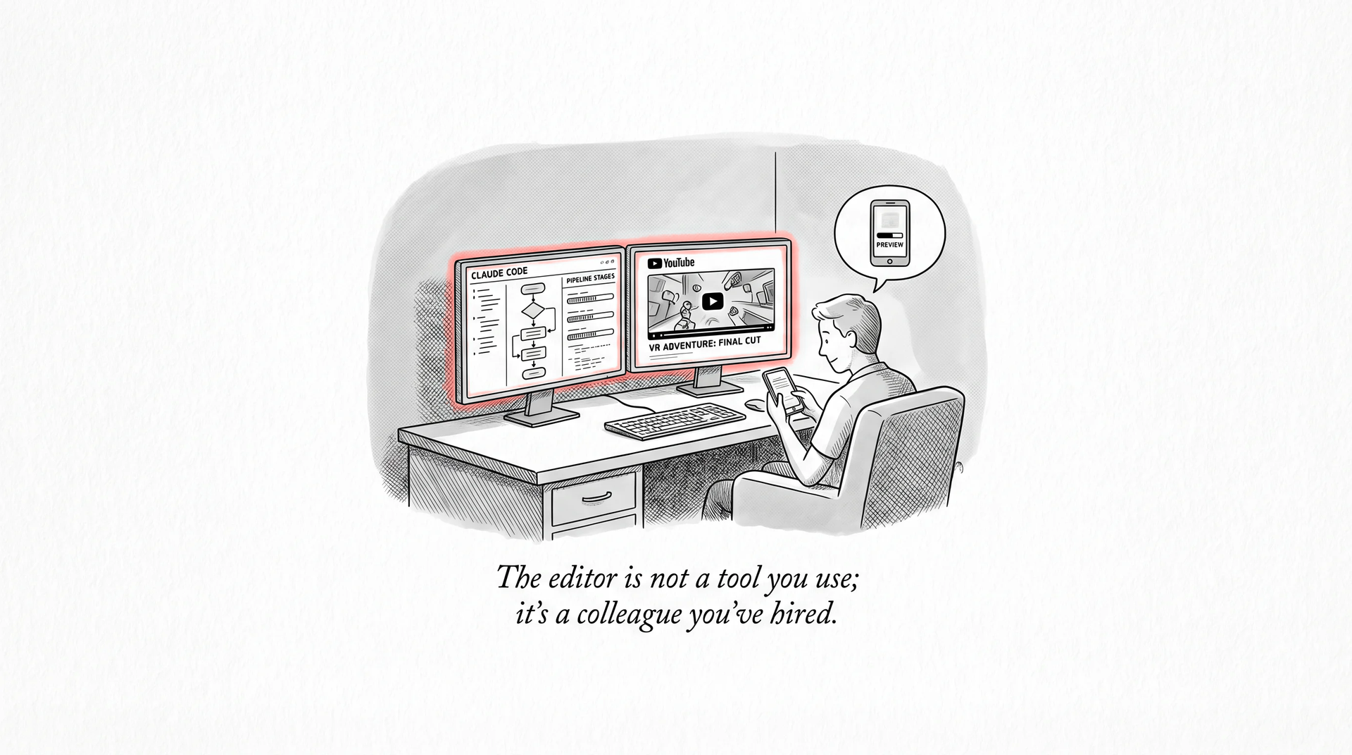 Cover illustration for: My YouTube Editor Is a Claude Instance.